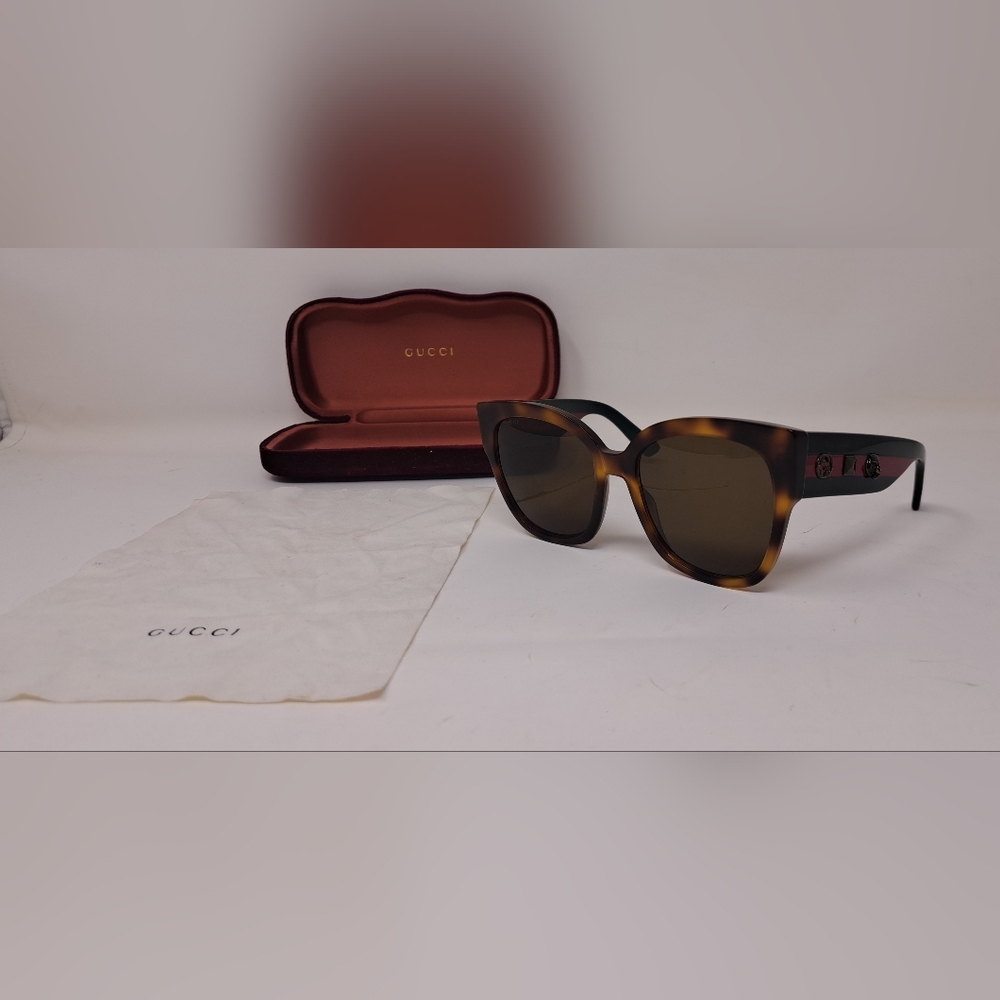 Gucci Women's Sunglasses GG0059S 002 Havana Brown Lenses $625 Italy 55-19-140